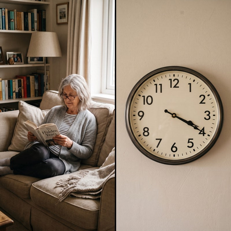 Man sitting at a home desk in the afternoon