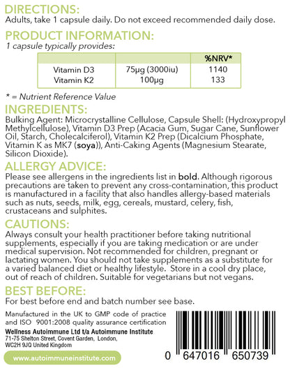 Advanced D3 + K2 Priority Customer - Autoimmune Institute
