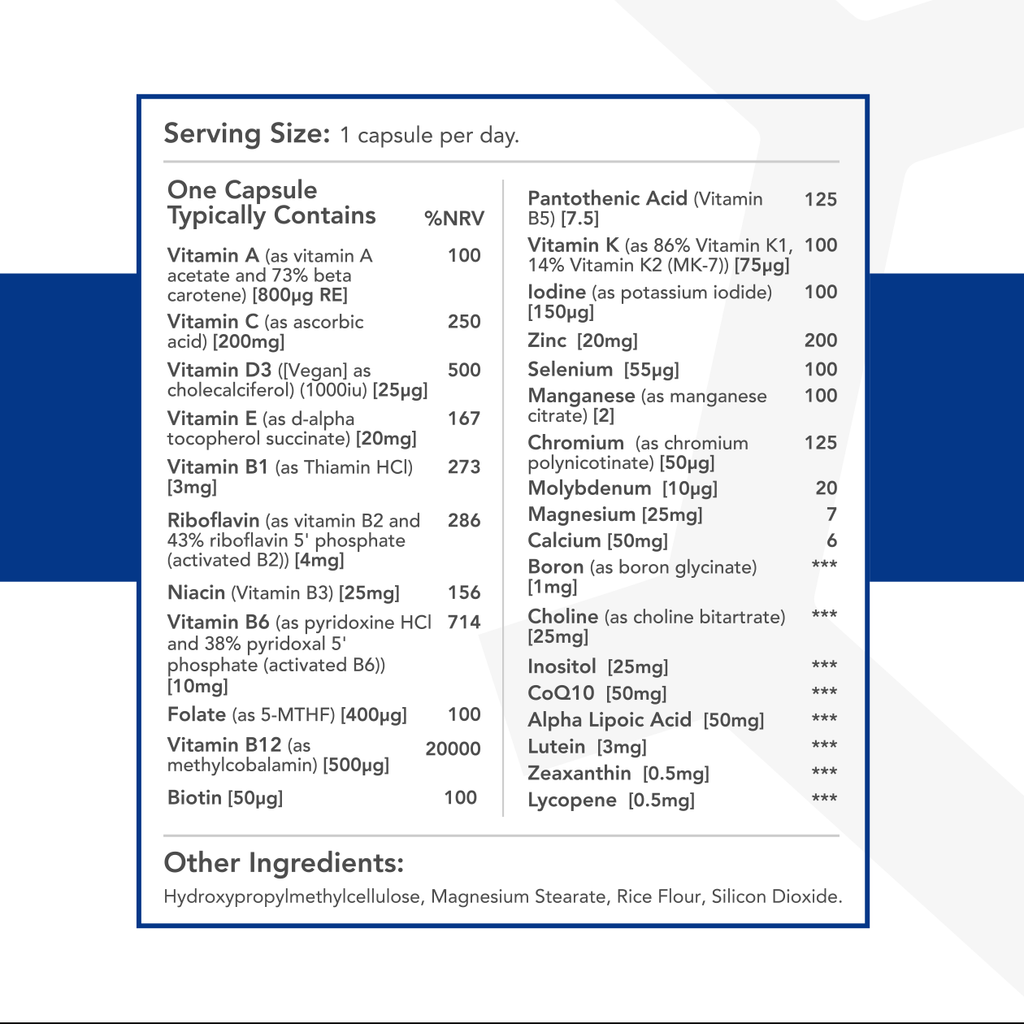 Advanced Multi (Multivitamin and Mineral Complex 5-MTHF, D3, K2, B12, CoQ10) - Autoimmune Institute
